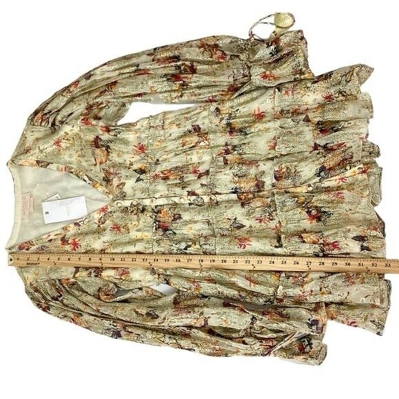 ROCOCO SAND Cara Mini Dress NWT Womens Small Floral Metallic Free People Boho - Picture 7 of 15